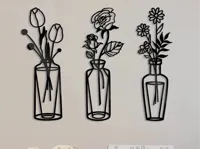 Décoration murale vase à fleurs 2D (lot de 3) — photo 1