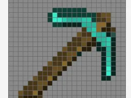 Minecraft Diamond Pickaxe Pixel Display 