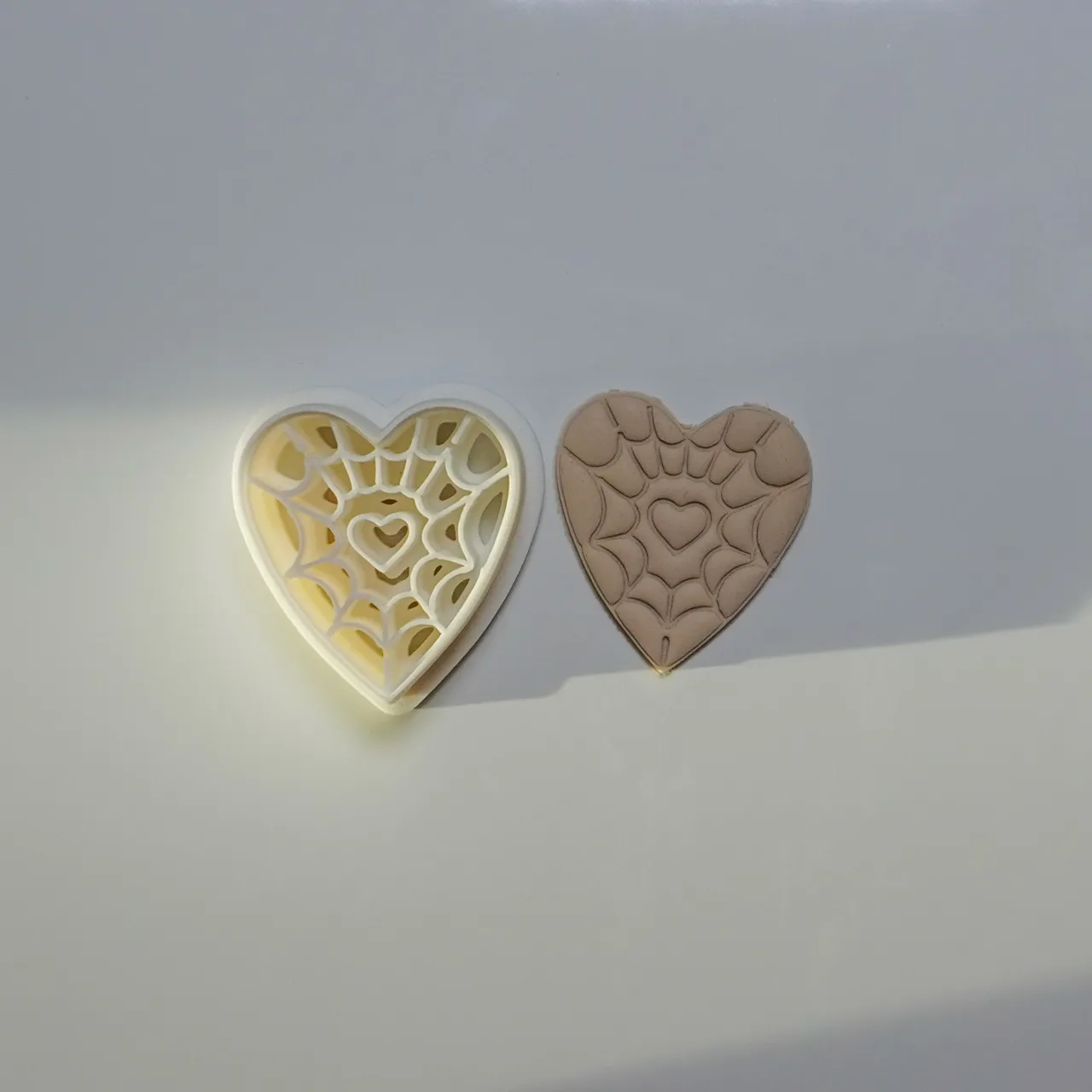 Heart Web Polymer Clay Cutter Earrings Necklace view 3
