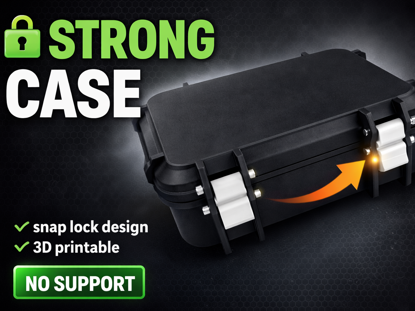 Strong Snap Lock Storage Case - No Supports