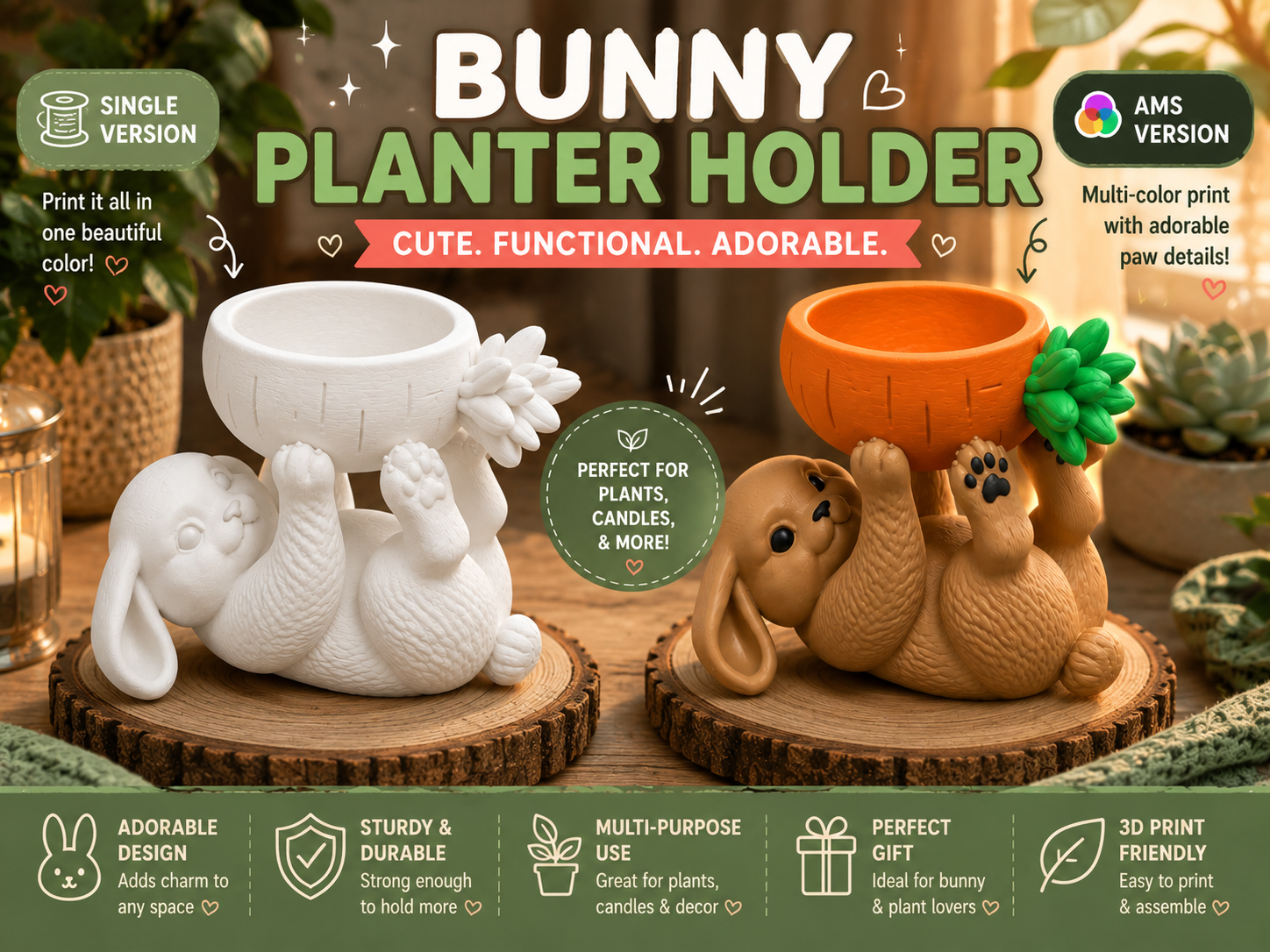 Bunny Bowl – Planter & Treat Bowl
