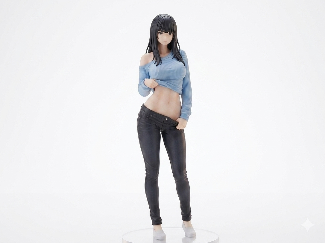 Woman showing off her abs 3D model