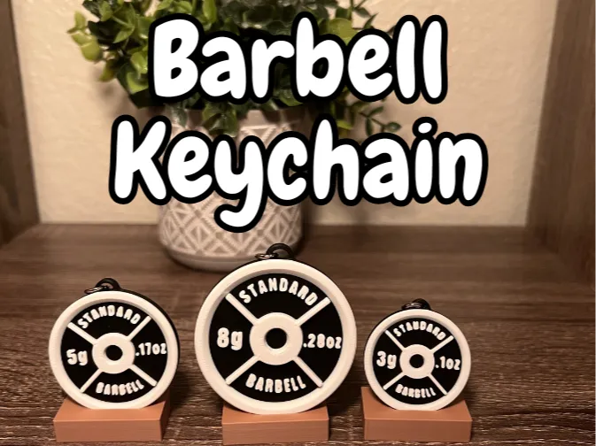 Barbell Weight Keychain