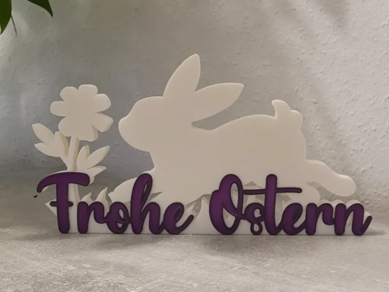 Frohe Ostern Aufsteller mit Hase