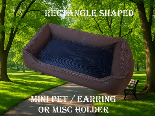 Rectangle Pet Figurine Mini Bed Earring Holder