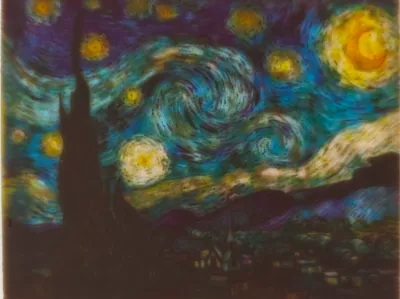 Van Gogh's "Starry Night" lithophane, 1/6 original scale