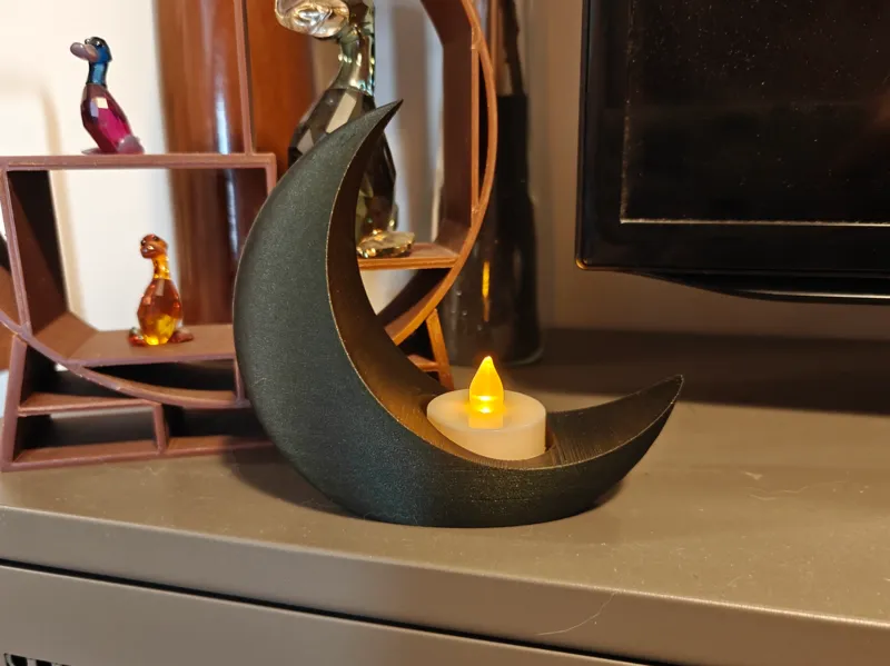 Simple, Elegant Crescent Moon Candle Holder