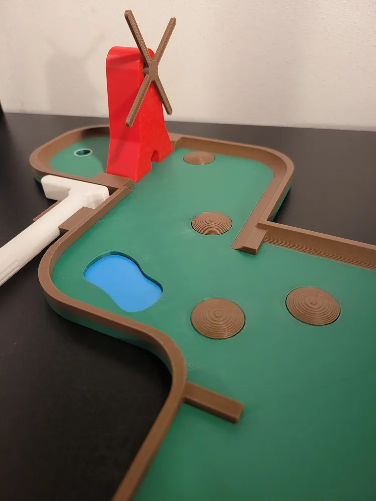 Desktop Mini Gold Desktop Mini Golf - course 1 - Free 3D Print Model - MakerWorld
