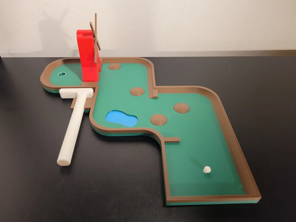 Desktop Mini Gold Desktop Mini Golf - course 1 - Free 3D Print Model - MakerWorld
