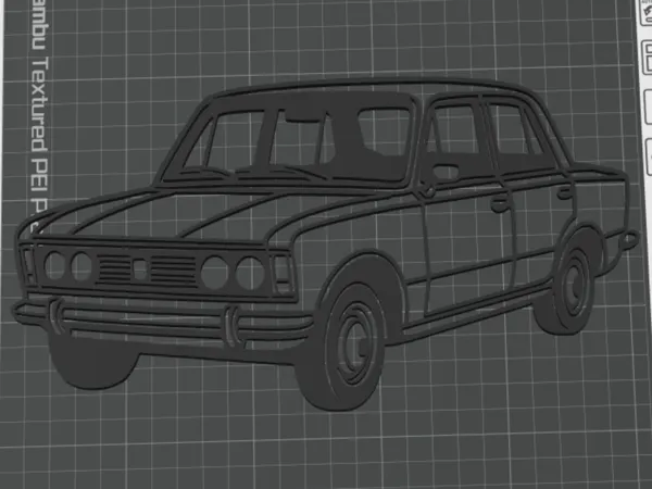 Silhouette murale Fiat 125p