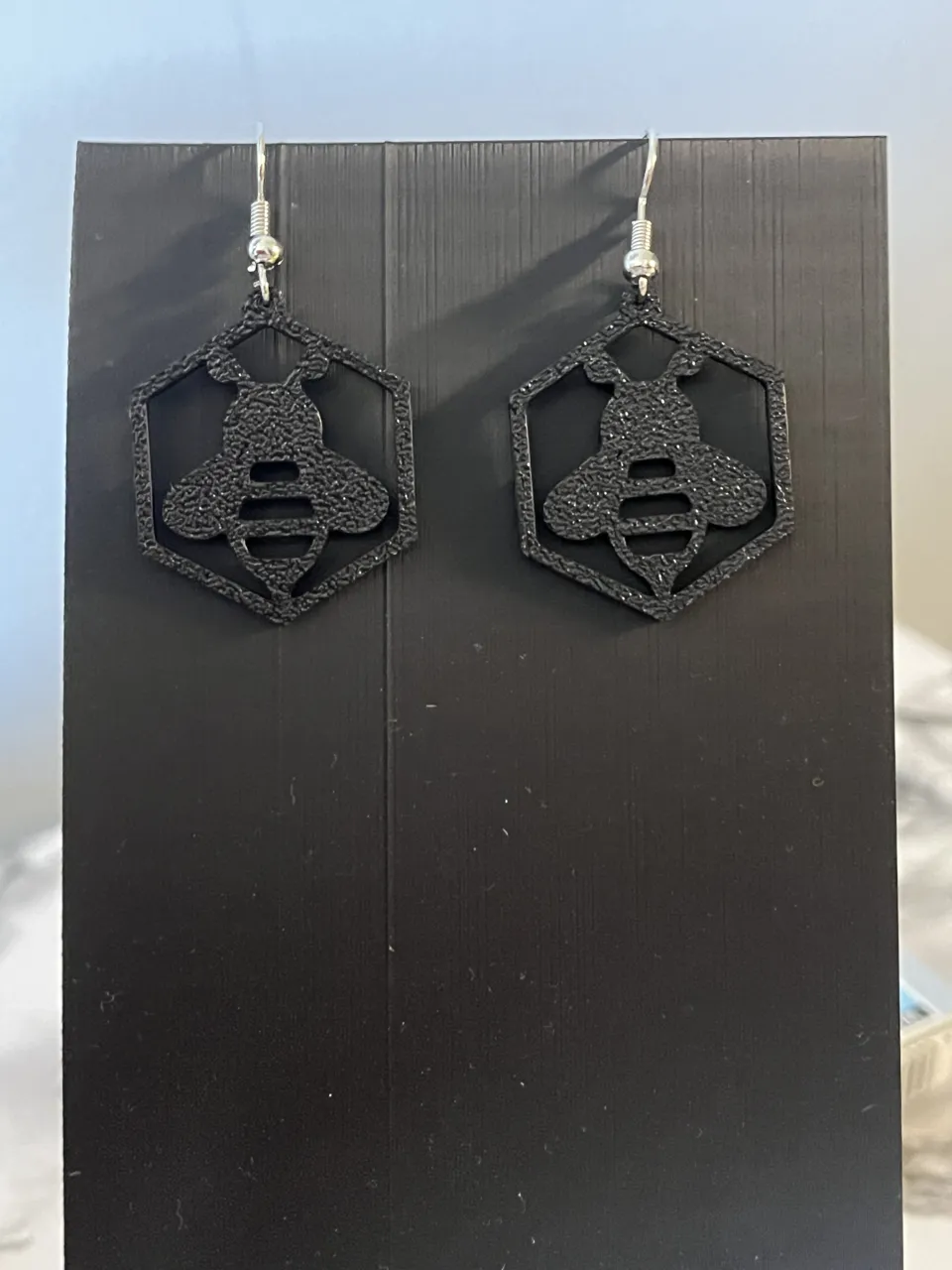bee earrings view 2