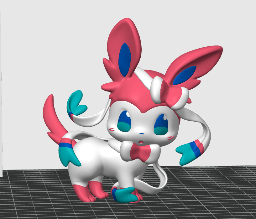 Miniatura 3 do modelo 3D Pokemon Q版宝可梦 仙子伊布 多色全分件 潮玩 手办