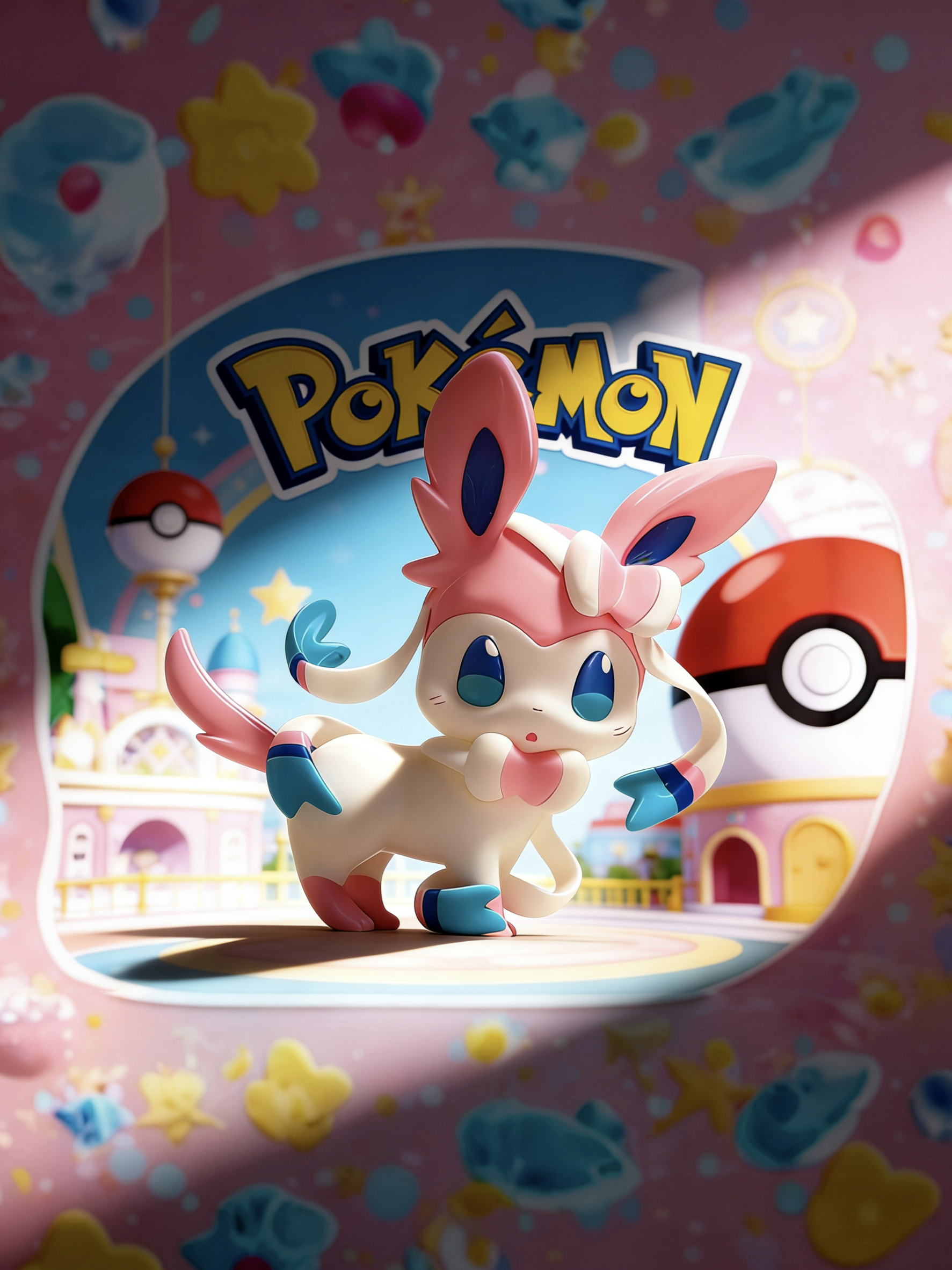 Miniatura 5 do modelo 3D Pokemon Q版宝可梦 仙子伊布 多色全分件 潮玩 手办