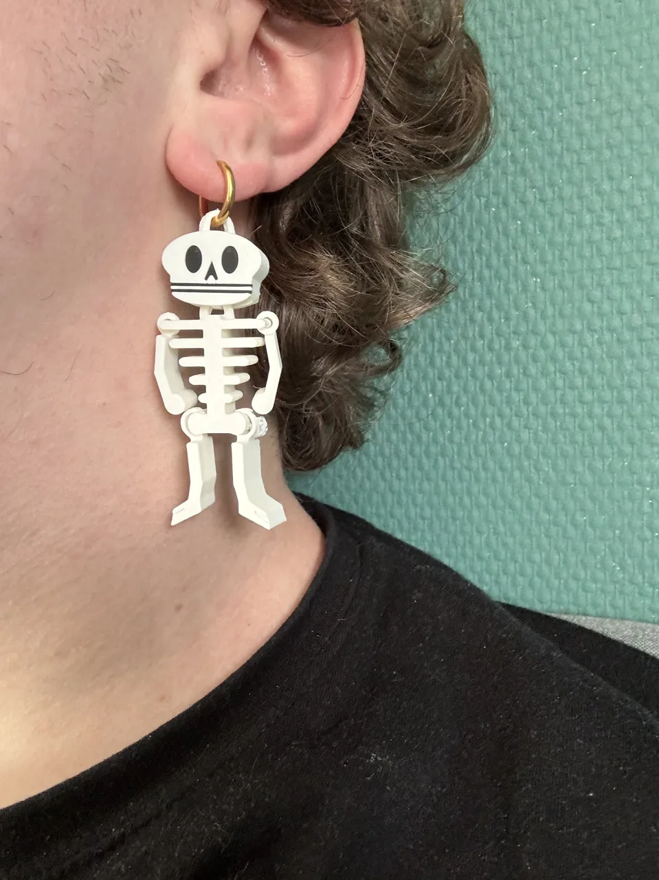 Halloween skeleton earring dangles view 4