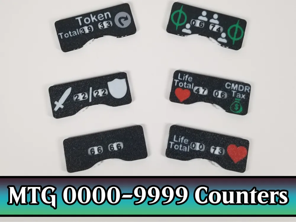 Vários mostradores de contador/rastreador 0000-9999 para MTG