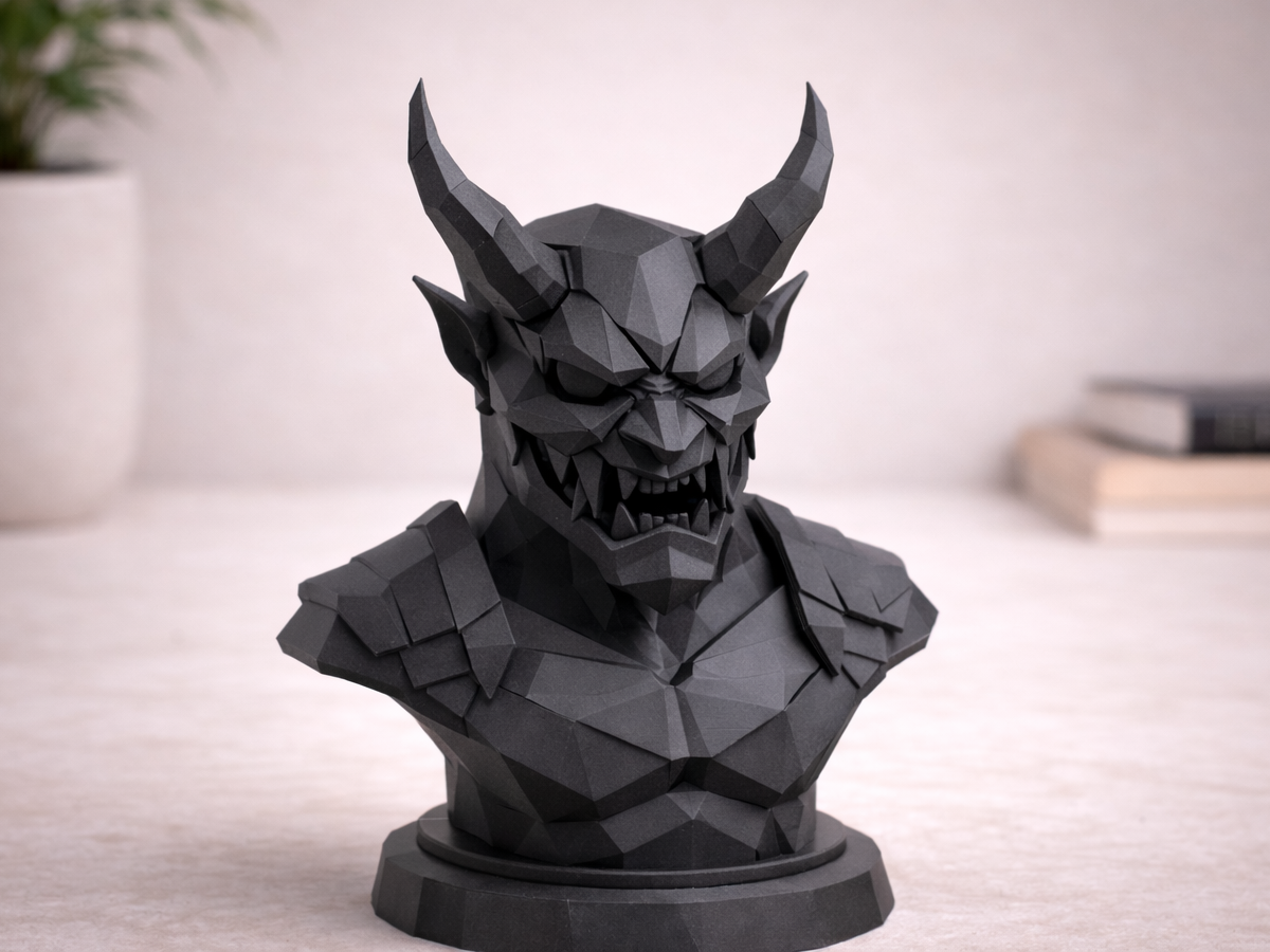 Low Poly Oni Demon Bust