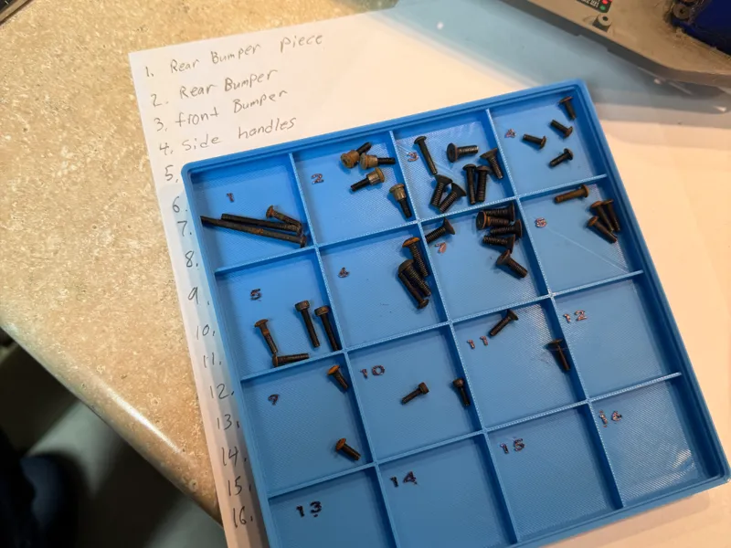 Gridfinity 4×4 Screw & Hardware Organizer Tray