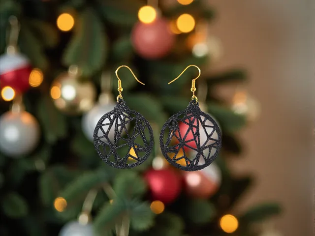 Poly Christmas ball earrings