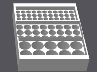 Parametric Multi-Zone Vial Tray (10ml 3ml, etc).
