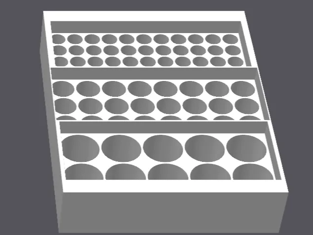 Parametric Multi-Zone Vial Tray (10ml 3ml, etc).