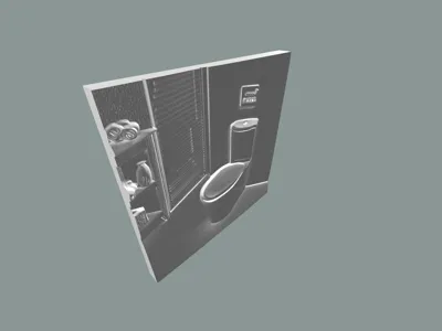 Relief sculpture of a toilet