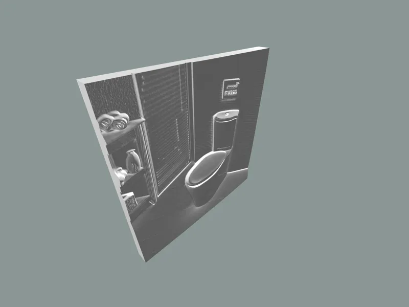 Relief sculpture of a toilet