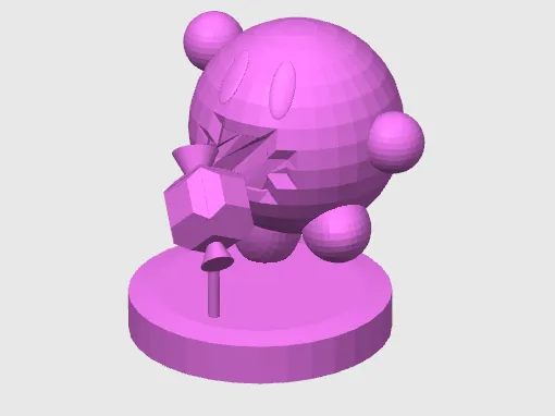 Figurine de Kirby qui aspire un bonbon