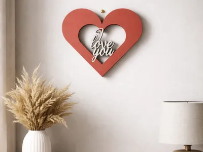 Heart shape with "I love you" text