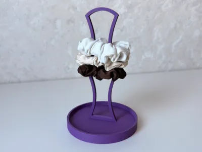 Scrunchie Holder Stand with Tray - Elegant Compact