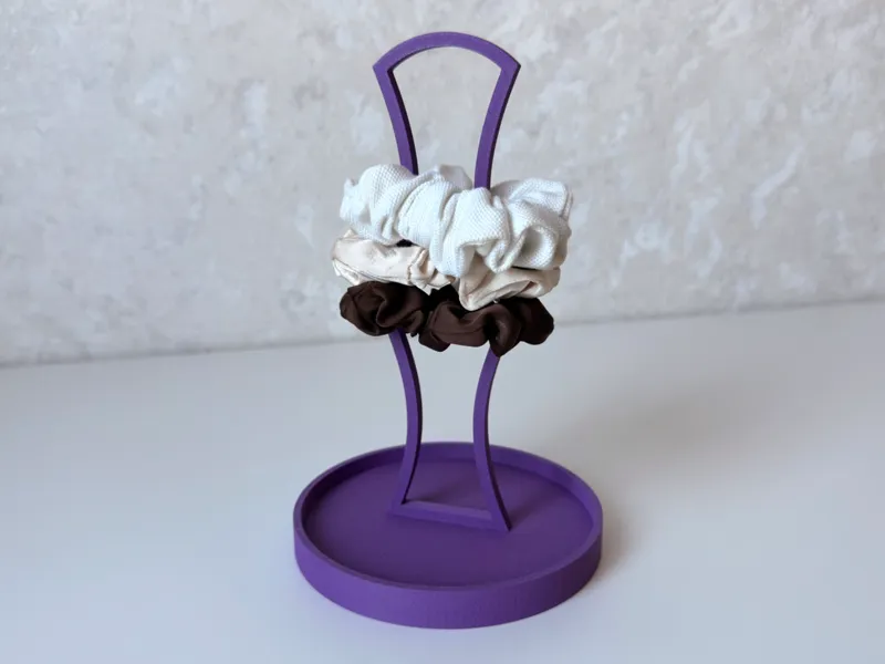 Scrunchie Holder Stand with Tray - Elegant Compact