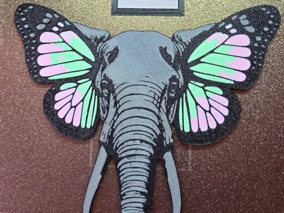 Elephant with butterfly ears 