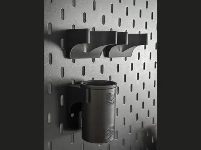 Vacuum cleaner hose attachment storage for pegboard, aluminum profile, DEWALT