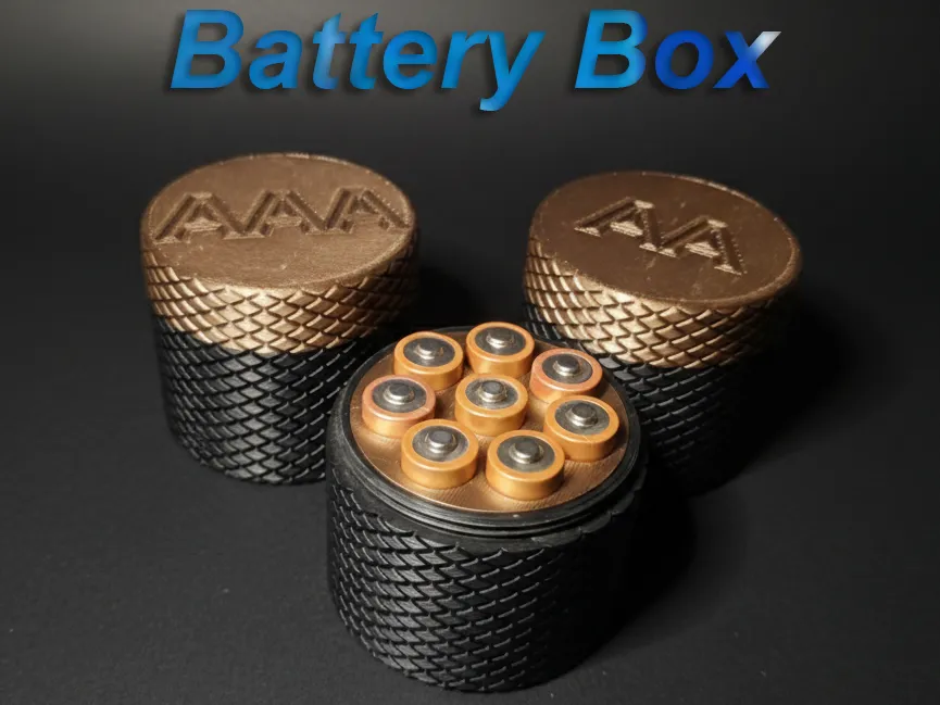 Battery Box Container Knurled Rugged - Free 3D Print Model - MakerWorld