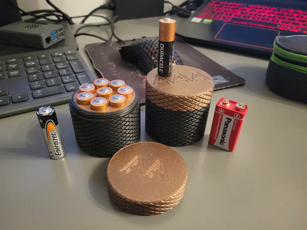 Battery Box Container Knurled Rugged - Free 3D Print Model - MakerWorld