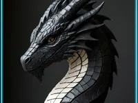 Buste de dragon détaillé — sculpture fantastique — photo 1