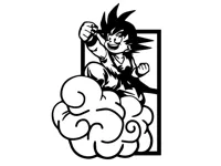 Goku sur le nuage magique - décoration murale Dragon Ball — photo 1