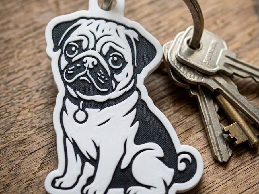 Pug Puppy Keychain: Your Wrinkly Best Friend to Go