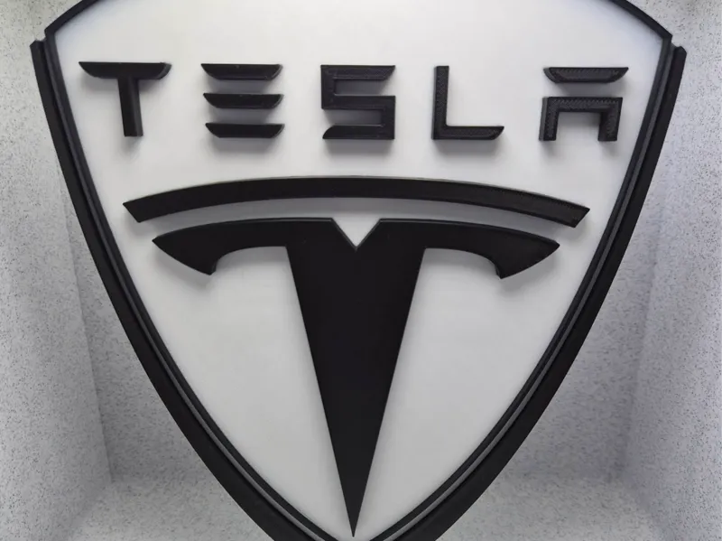 Tesla Shield Logo Emblem - Wall & Desk Art