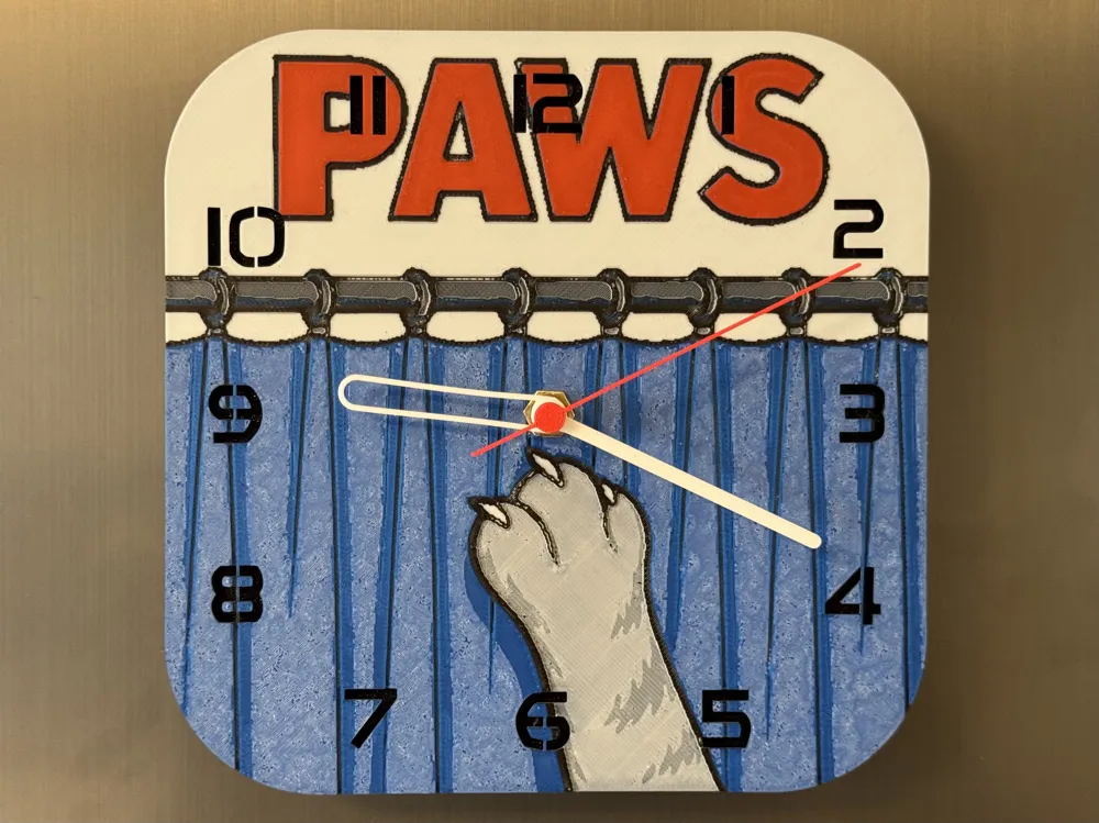 wall / desk clock Paws by cP3D MakerWorld: Download Free 3D Models