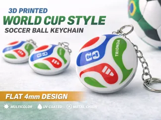 World Cup Style Soccer Ball Keychain