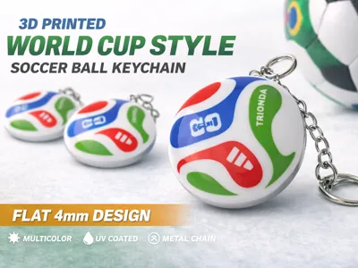 World Cup Style Soccer Ball Keychain