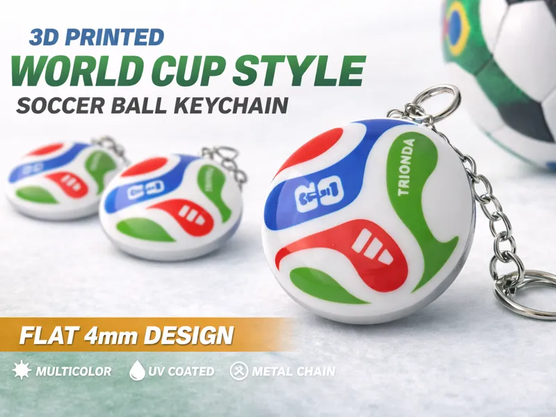 World Cup Style Soccer Ball Keychain