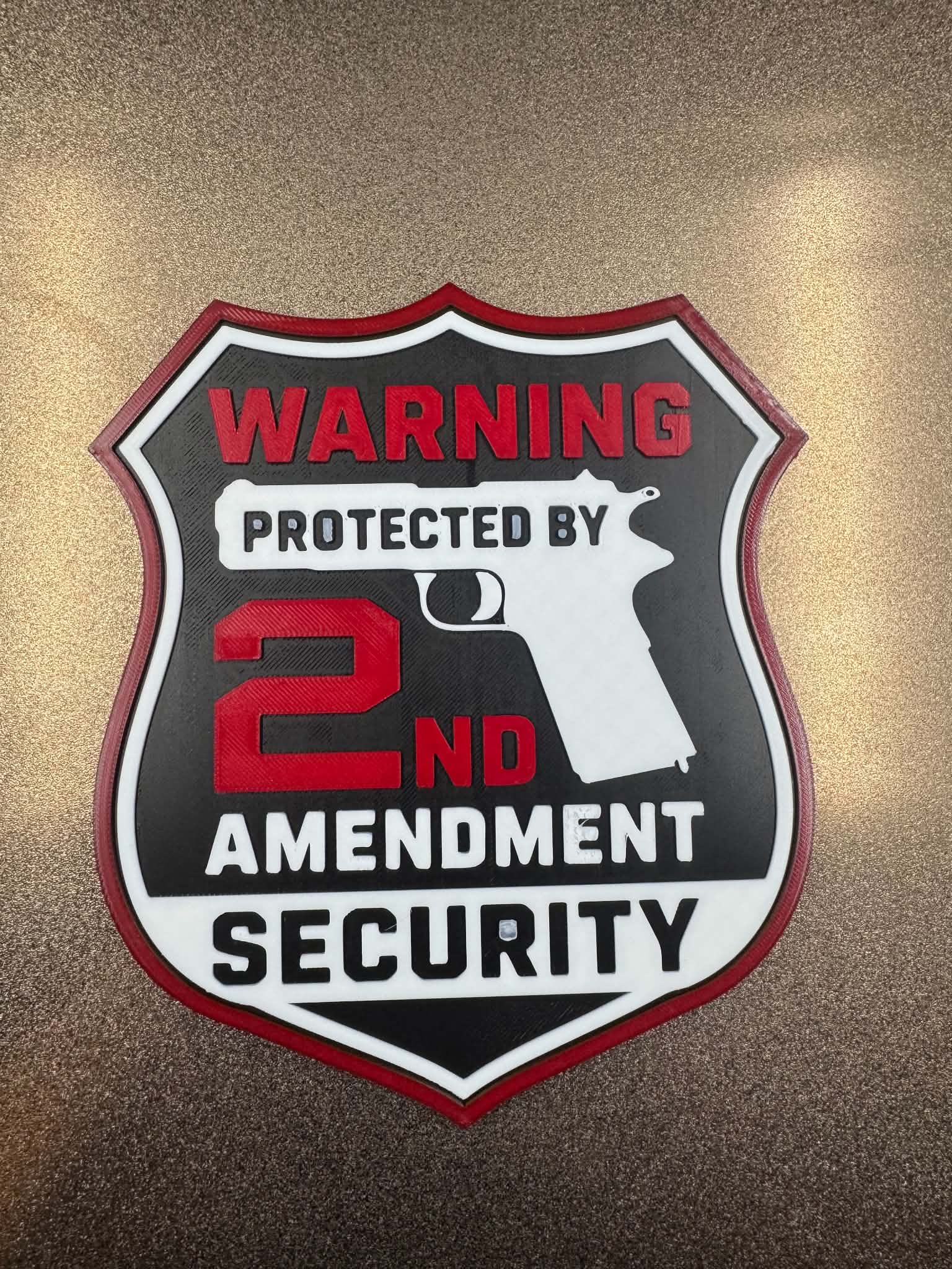 Letrero o emblema decorativo: 2nd Amendment Security Sign — vista de referencia 3