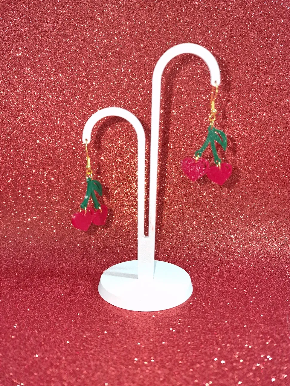 Cherries love earrings view 3