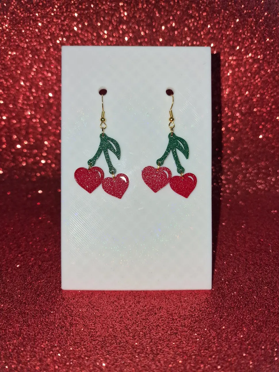 Cherries love earrings view 2