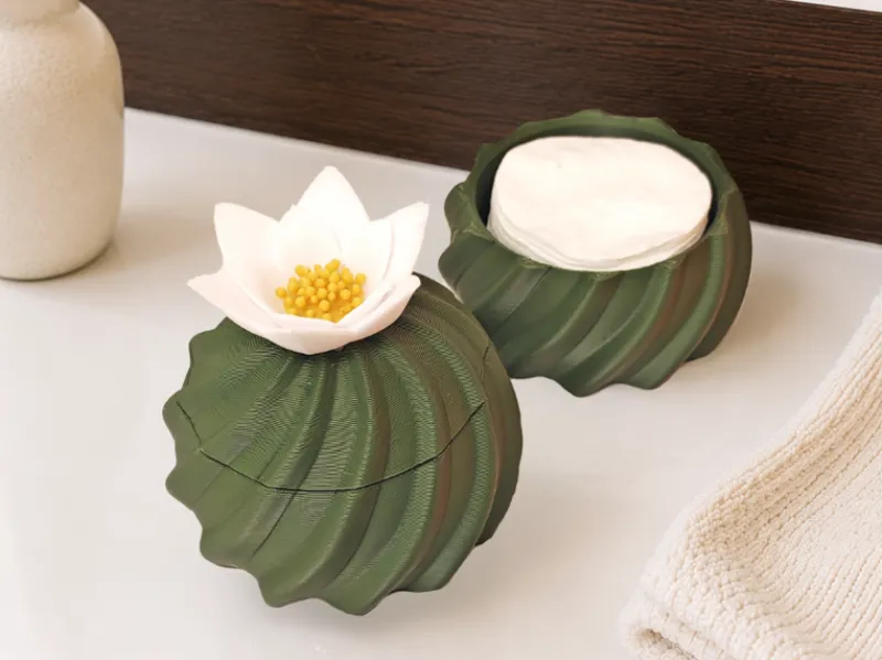Blooming Cactus Cotton Pad Box -  Storage Box 