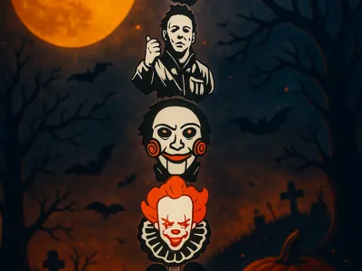 Horror Halloween Straw Toppers