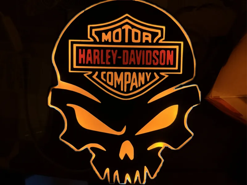 Lightbox teschio Harley Davidson