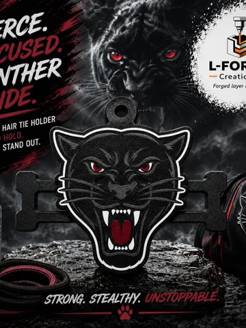 Accesorio para sujetar ligas de cabello: Panther Hair Tie Holder Keychain — vista de referencia 2