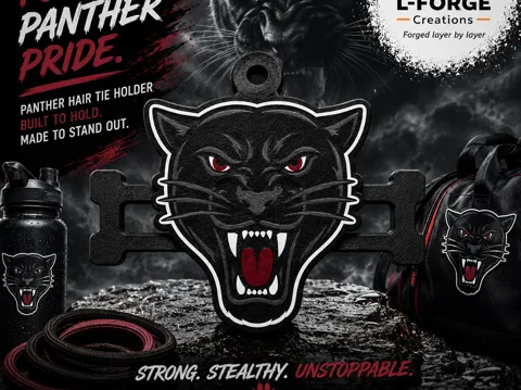 Accesorio para sujetar ligas de cabello: Panther Hair Tie Holder Keychain — referencia de MakerWorld